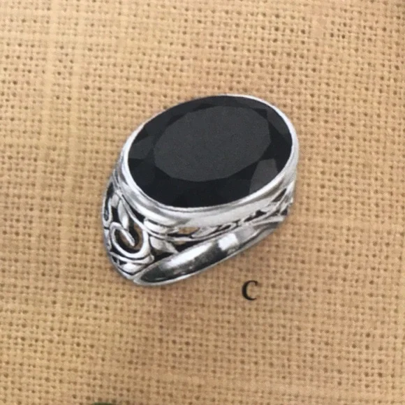 Silpada Sterling Black Chalcedony Ring Size 6 - Picture 8 of 8